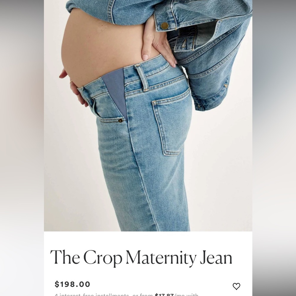 HATCH Crop maternity Jean - light wash- size 27